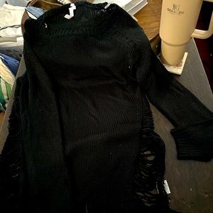 Black distressed tunic